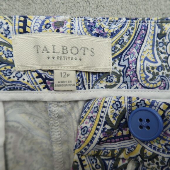 Talbots Pants Women's Size 12P Multicolor Mid-Rise Crop Paisley 21" Inseam - Picture 9 of 16
